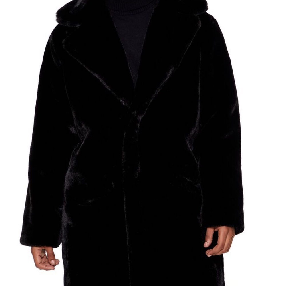 Black Faux Fur Coat